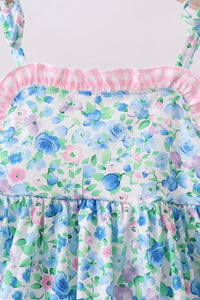 Blue Floral Set - Comfy Sundress And Shorts For Baby & Toddler Girls - The Palm Beach Baby