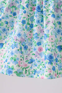 Blue Floral Set - Comfy Sundress And Shorts For Baby & Toddler Girls - The Palm Beach Baby