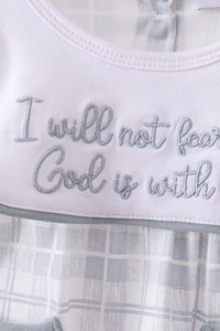 Blue Faith Quote Embroidered Bubble