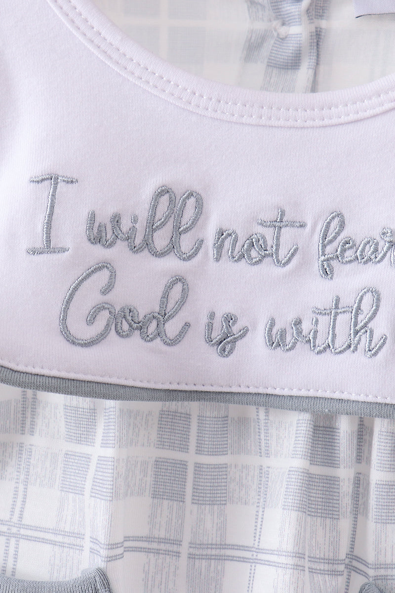 Blue Faith Quote Embroidered Bubble - The Palm Beach Baby Abby & Evie