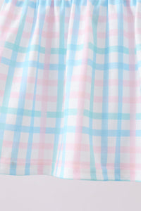 Pink Crocodile Smocked Gingham Bloomer Set