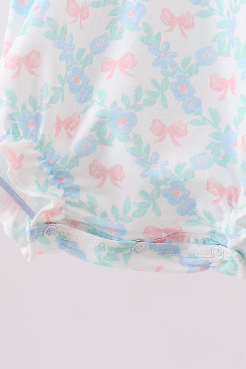 Pink Floral Bow Print Bubble