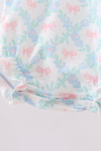 Pink Floral Bow Print Bubble