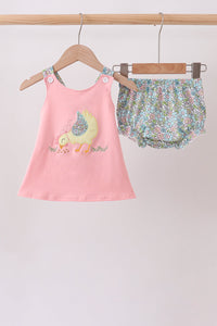 Pink Chicken Applique Bloomer Set