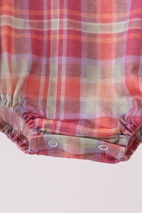 Camel Pumpkin Embroidery Plaid Bubble - The Palm Beach Baby
