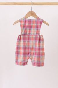 Camel Pumpkin Embroidery Plaid Jon Jon - The Palm Beach Baby