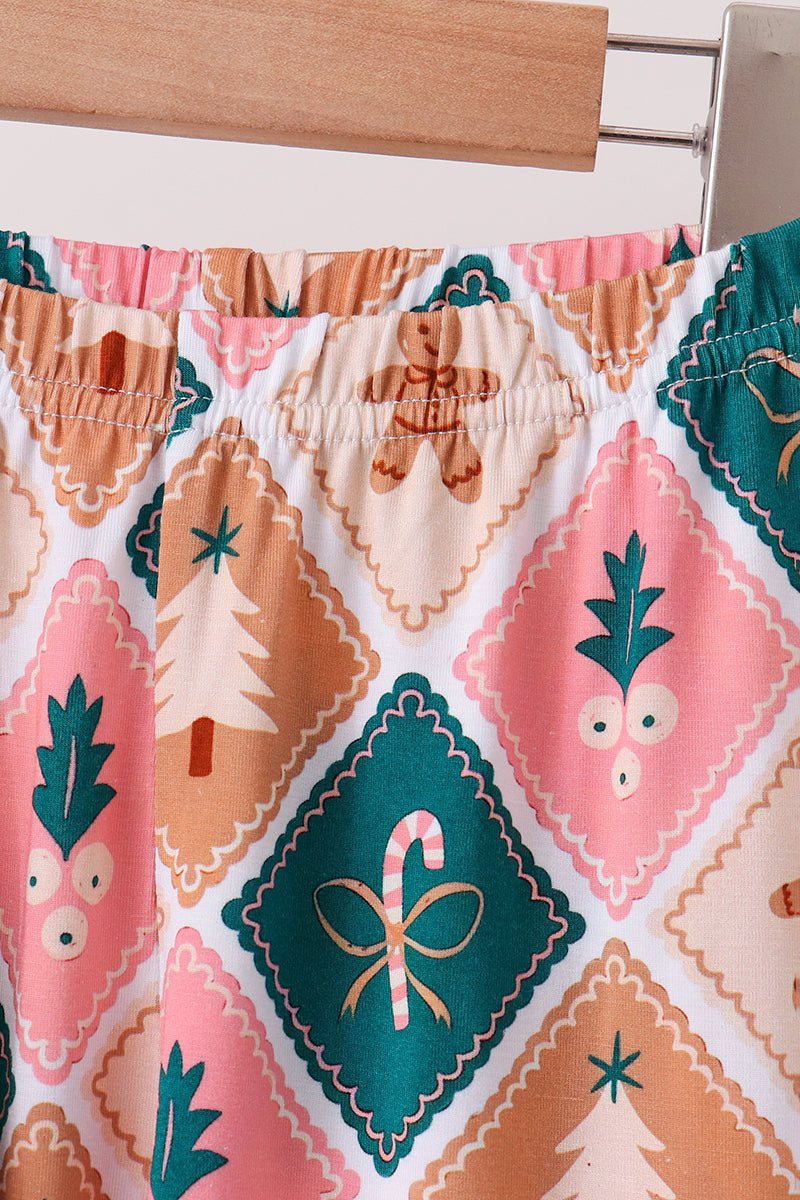 Green Gingerbread Bamboo Mom & Me Pajama Set