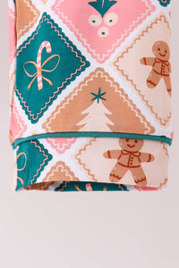 Green Gingerbread Bamboo Mom & Me Pajama Set