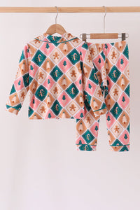 Green Gingerbread Bamboo Mom & Me Pajama Set