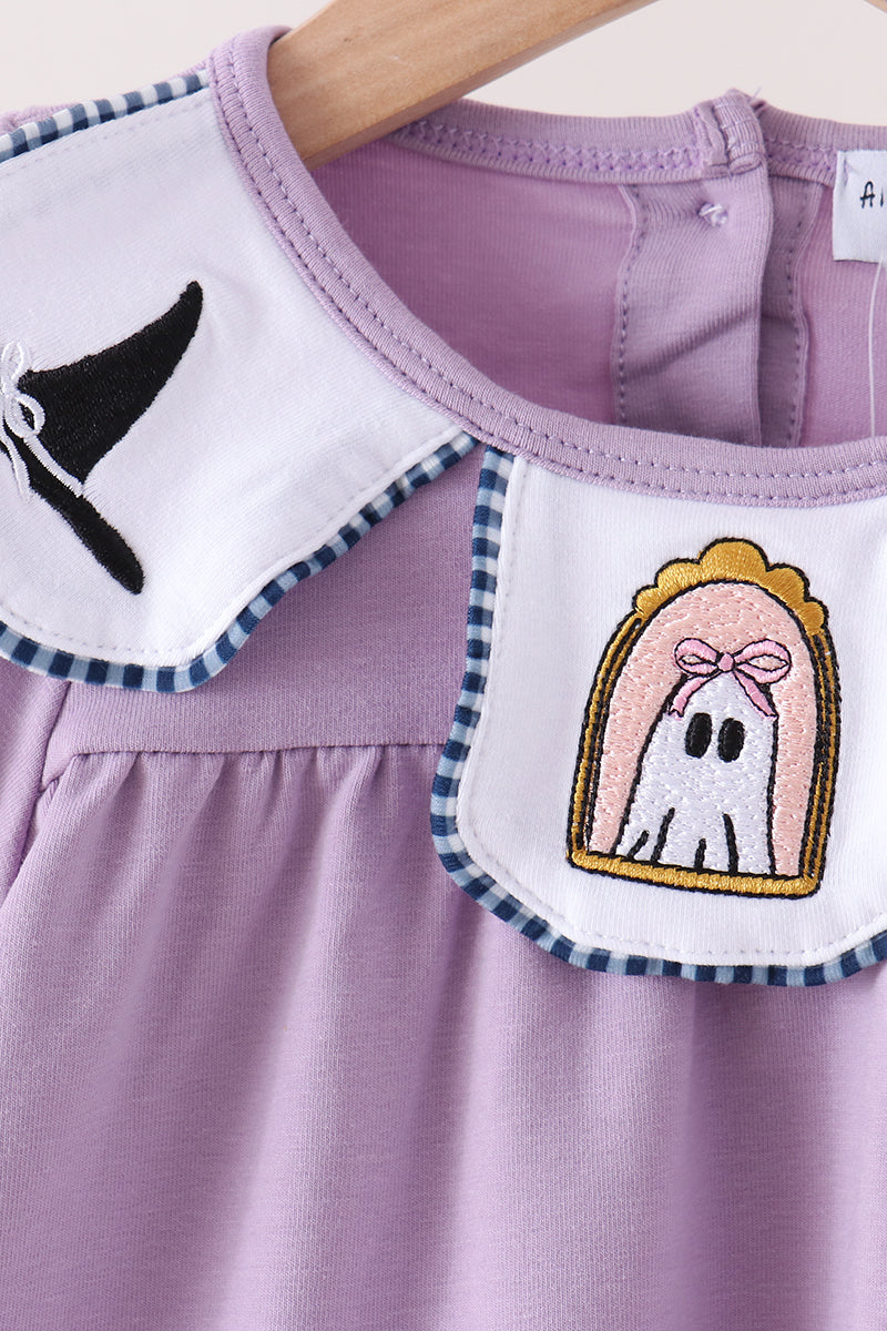 Purple Spooky Embroidered Bloomer Set