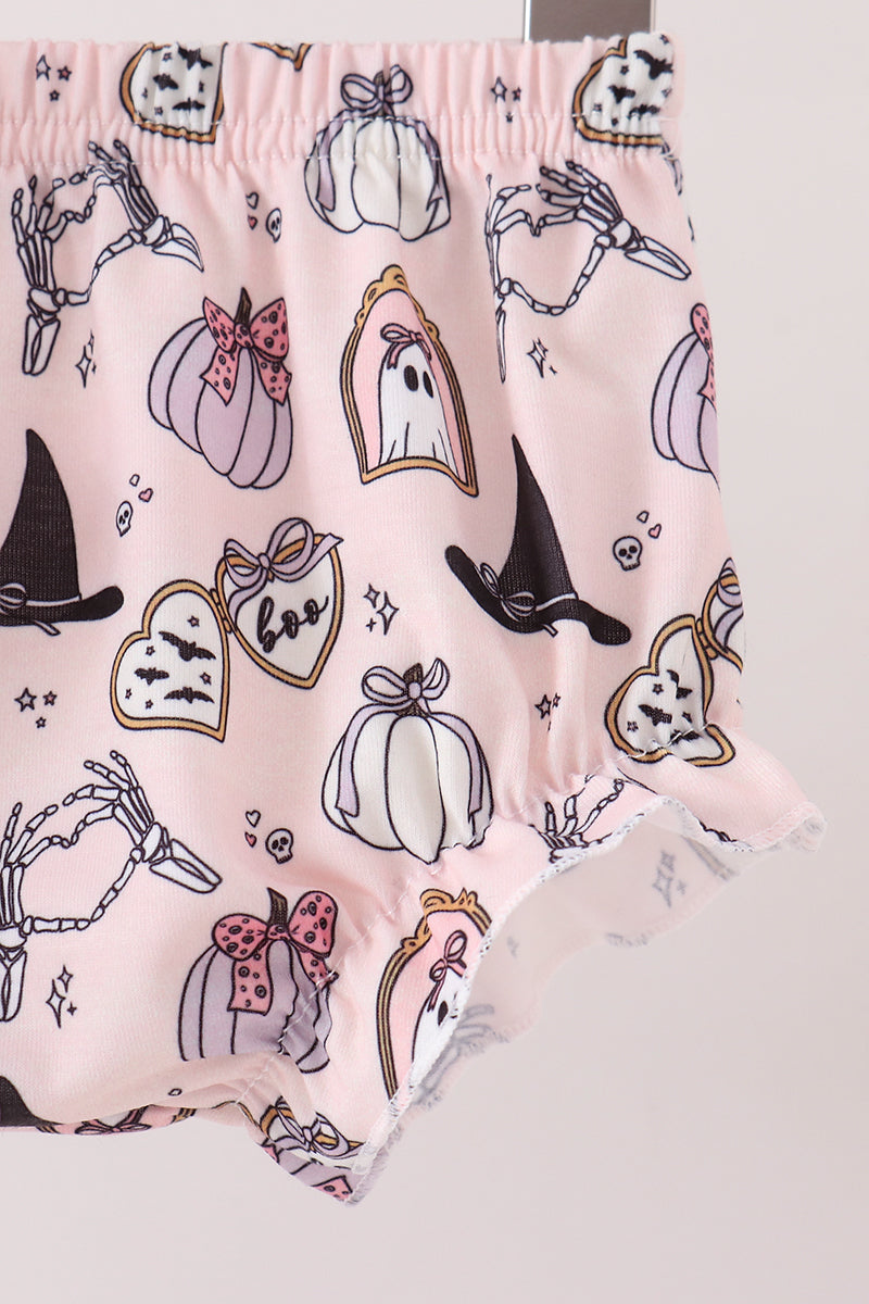 Purple Spooky Embroidered Bloomer Set