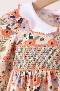 Coral Floral Smocked Bloomer Set - The Palm Beach Baby