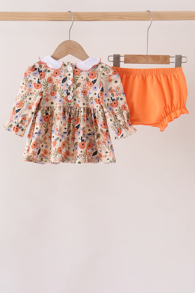 Coral Floral Smocked Bloomer Set - The Palm Beach Baby