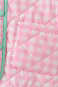 Pink hydrangea gingham ruffle jacket - The Palm Beach Baby