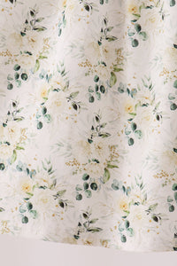 Sage floral smocked ruffle dress