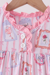 Pink Character Ruffle Bamboo Dress