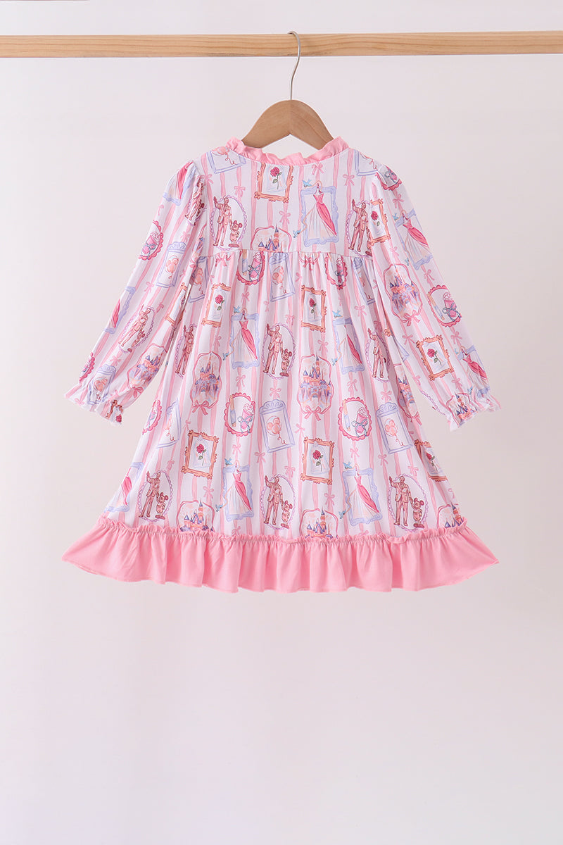 Pink Character Ruffle Bamboo Dress