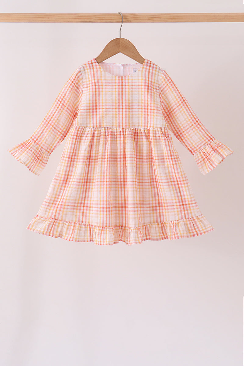 Pink plaid ruffle dress