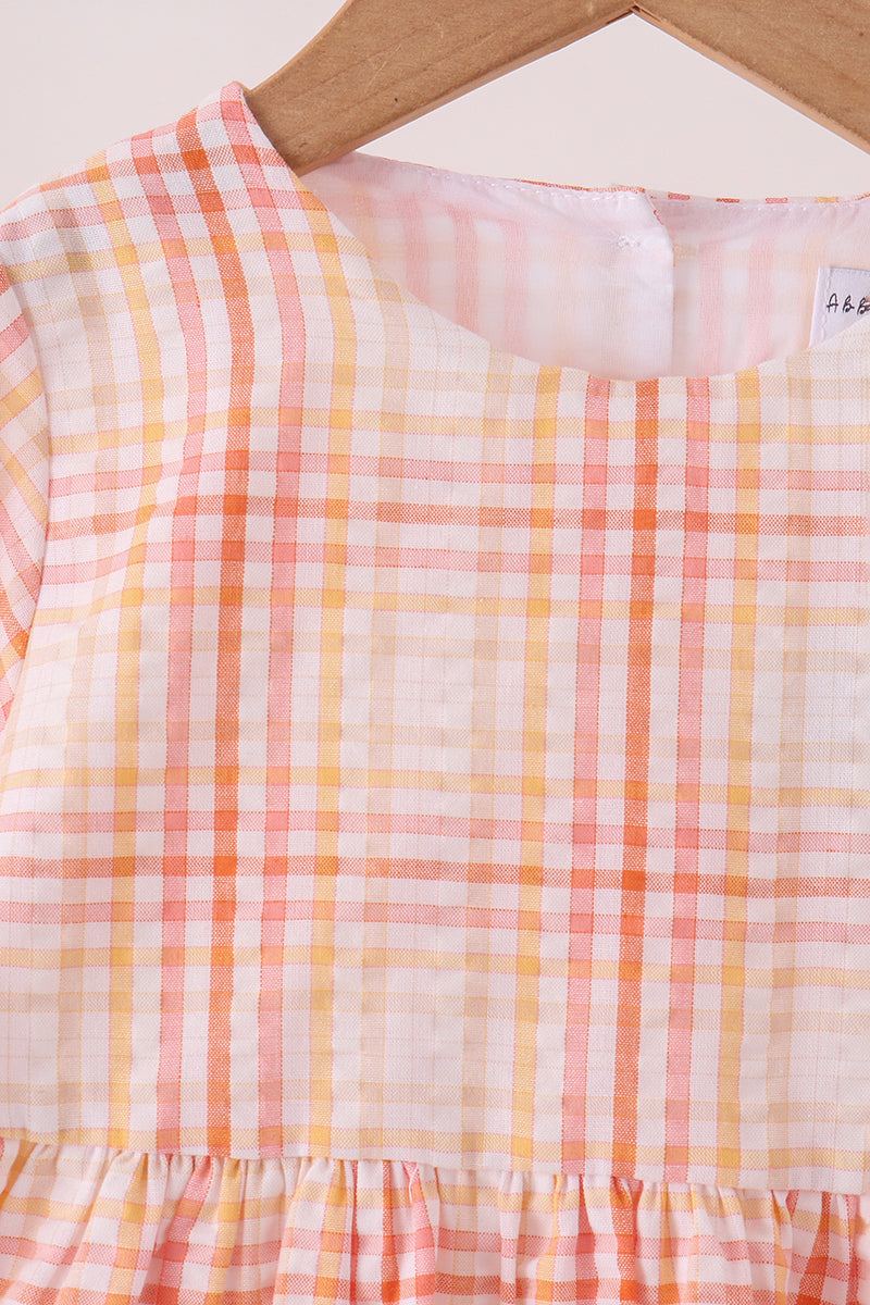 Pink plaid ruffle dress