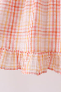 Pink plaid ruffle dress