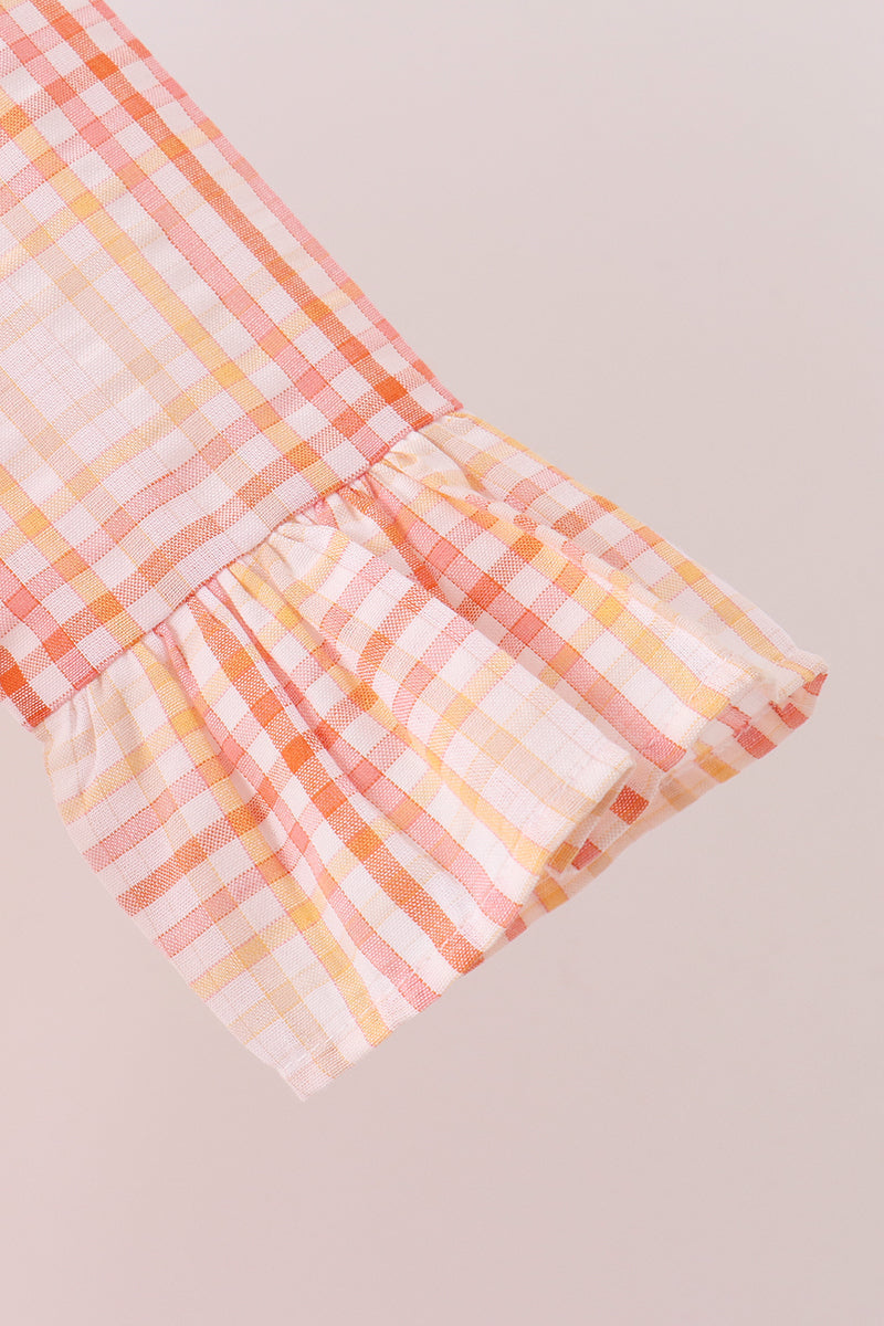 Pink plaid ruffle dress