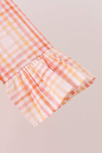 Pink plaid ruffle dress