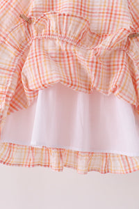 Pink plaid ruffle dress