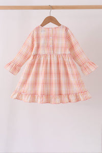 Pink plaid ruffle dress