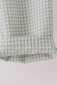 Green turkey embroidery gingham pants set