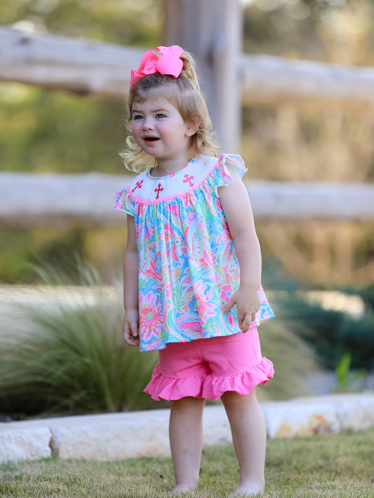 Easter Cross Smocking Embroidery Baby Girl Set - The Palm Beach Baby Rylee Faith Designs