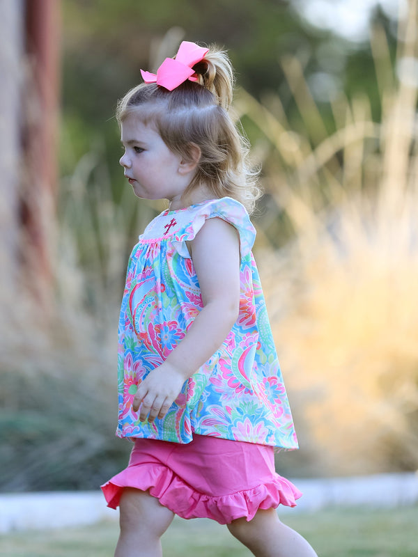 Easter Cross Smocking Embroidery Baby Girl Set - The Palm Beach Baby Rylee Faith Designs