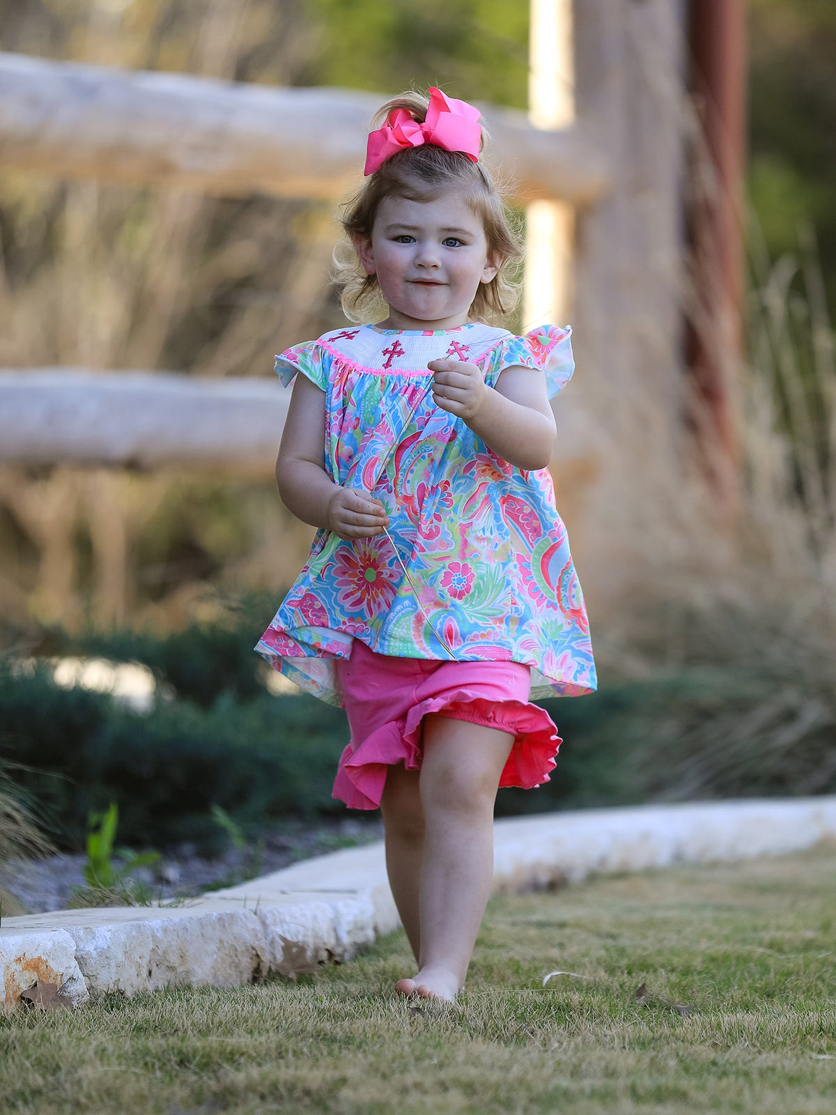 Easter Cross Smocking Embroidery Baby Girl Set - The Palm Beach Baby Rylee Faith Designs