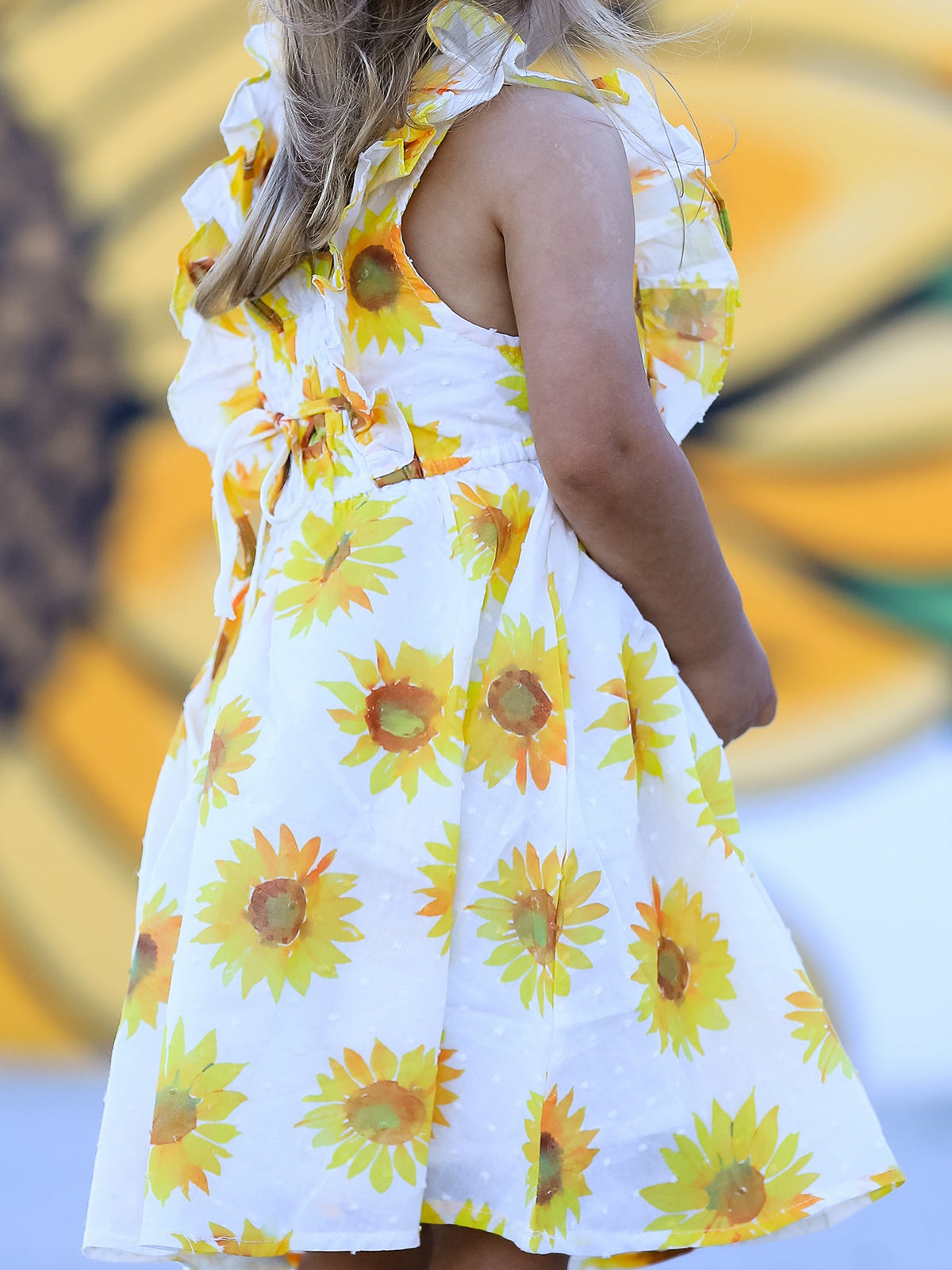 Sunflower Ruffle Smocked Girls Dress - The Palm Beach Baby Rylee Faith Designs