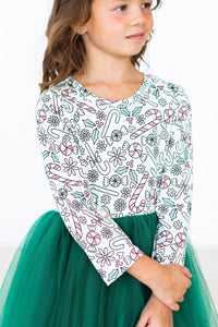 Mints & Mistletoe Long Sleeve Tutu Dress for Girls