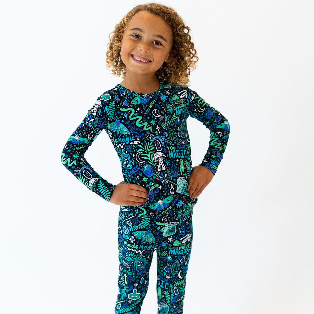The Second-Skin 2-Piece Long Sleeve Pajama | Mystic Mama (Blue)