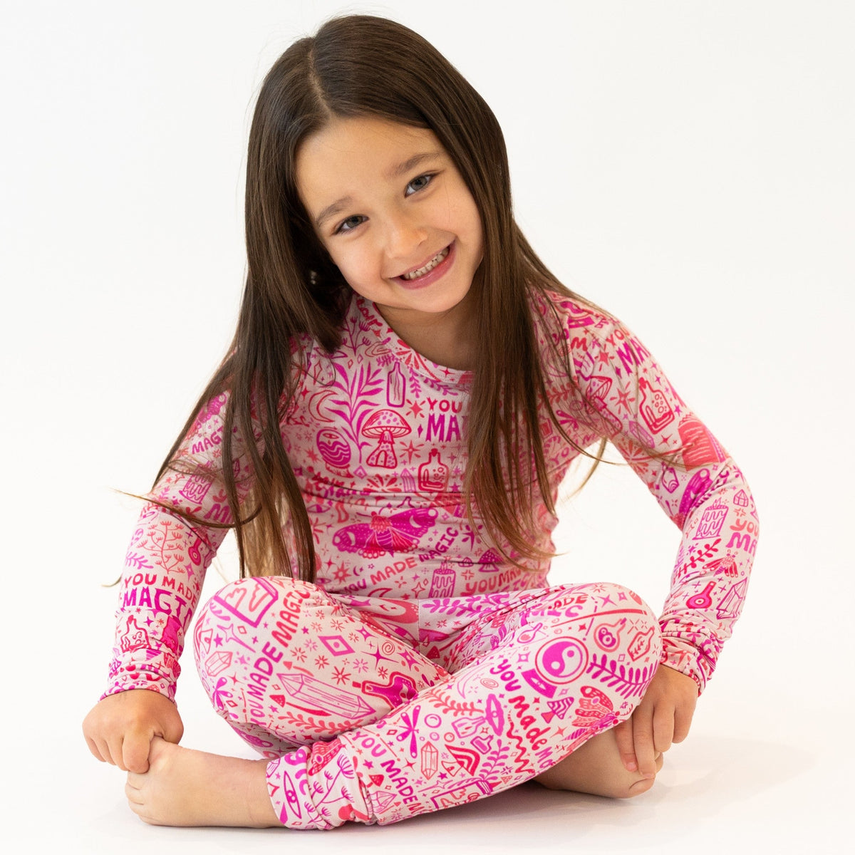 The Second-Skin 2-Piece Long Sleeve Pajama | Mystic Mama (Pink)