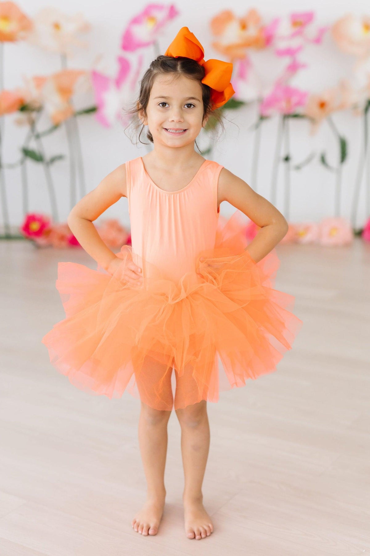 Neon Coral Tank Tutu Leotard For Little Girls - The Palm Beach Baby Mila & Rose ®
