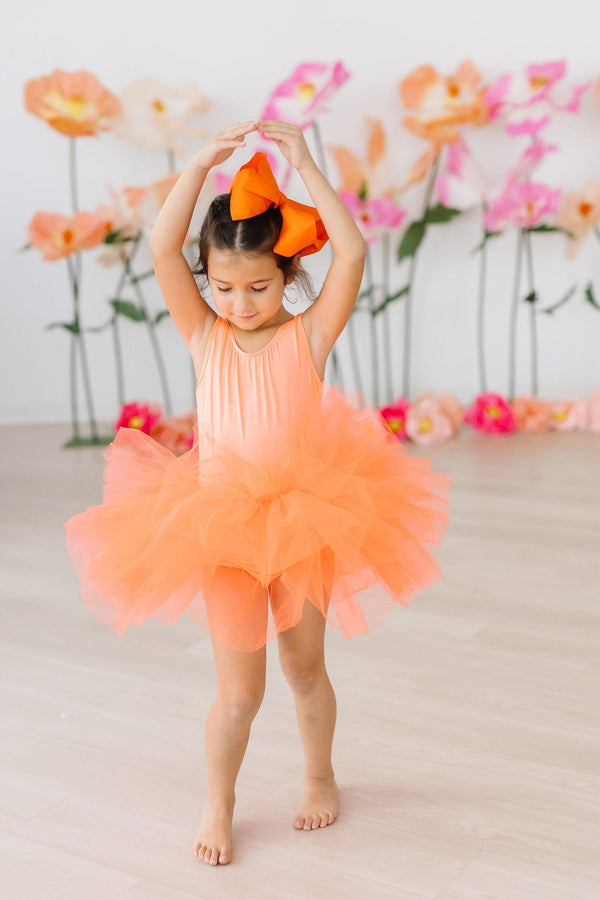 Neon Coral Tank Tutu Leotard For Little Girls - The Palm Beach Baby Mila & Rose ®