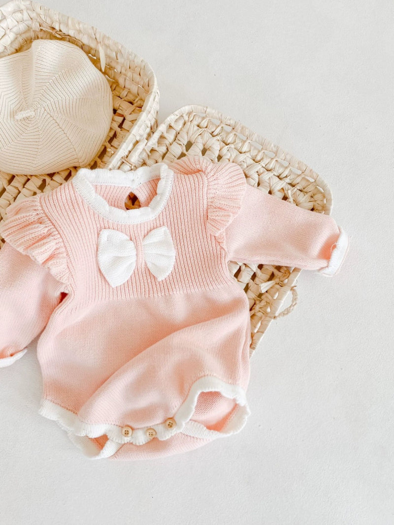Bow-Licious Baby Girl Frilly Bubble - Palm Beach Pink