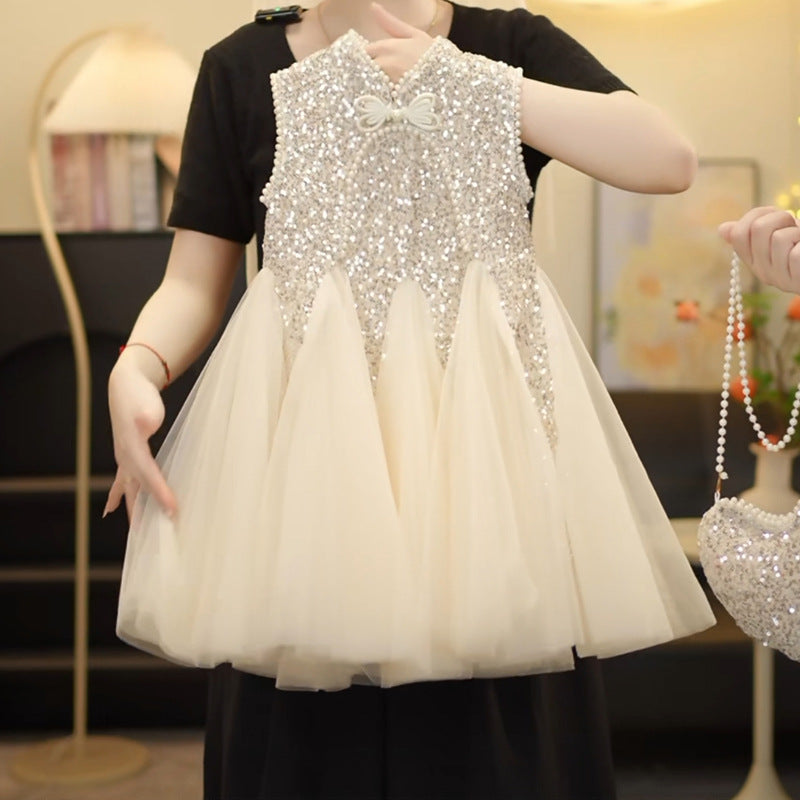 Natasha Shimmering Sequined Party Dress for Girls