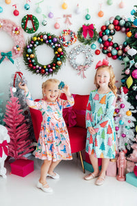 Oh Christmas Tree Long Sleeve Pocket Twirl Dress