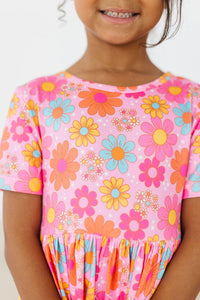 Petal Pop Short Sleeve Pocket Twirl Dress for Little Girls - The Palm Beach Baby Mila & Rose ®