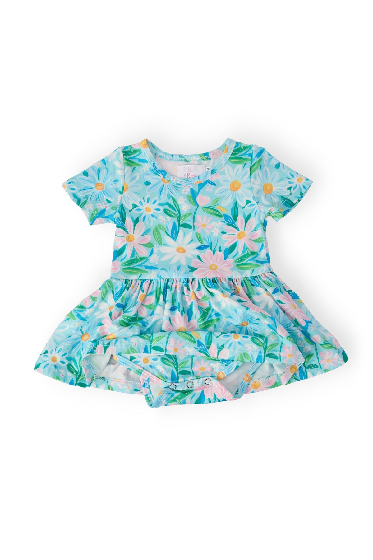 Preppy Daisies Short Sleeve Twirl Bodysuit - The Palm Beach Baby Mila & Rose ®