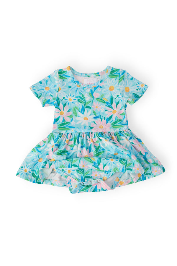 Preppy Daisies Short Sleeve Twirl Bodysuit - The Palm Beach Baby Mila & Rose ®