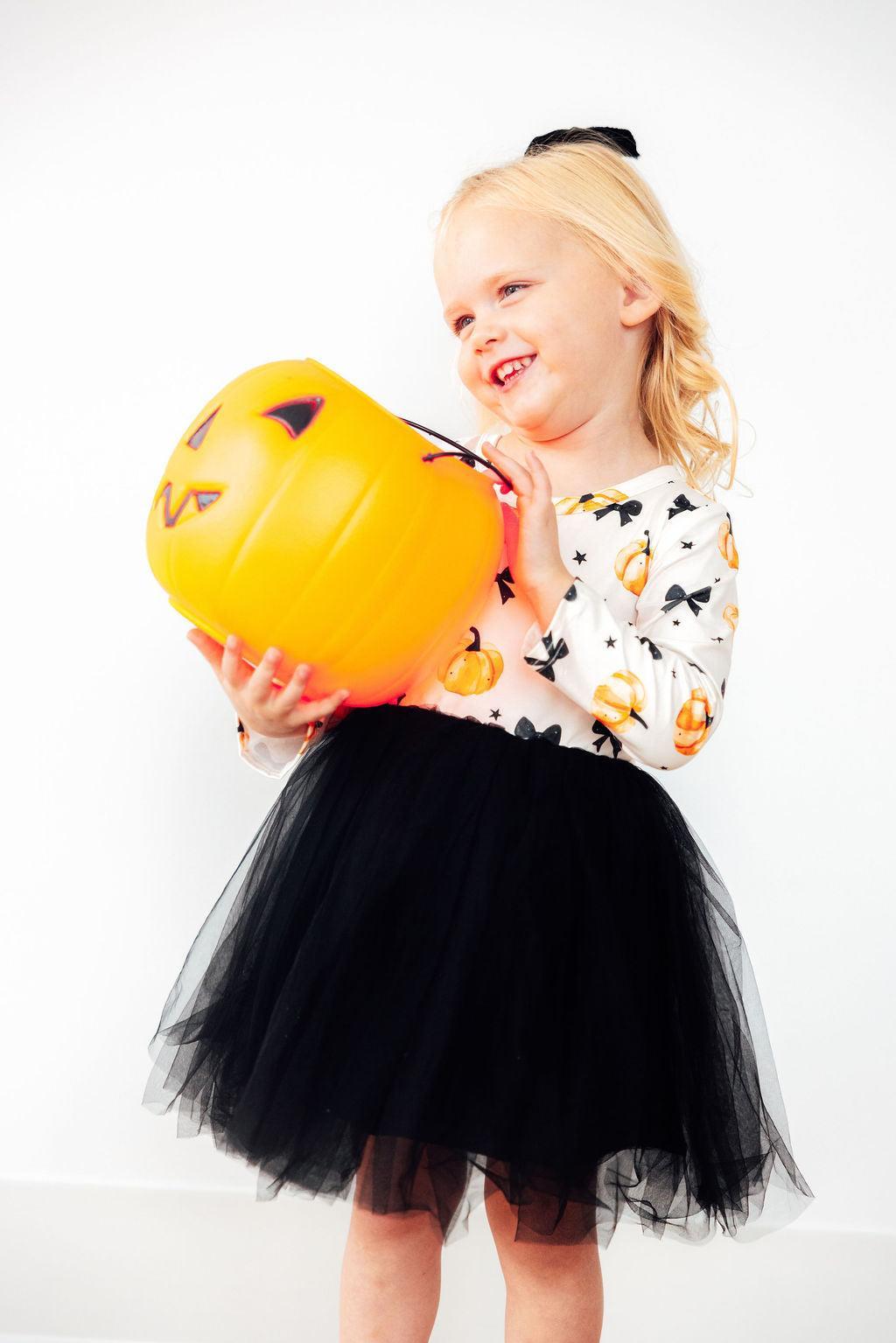 Pretty in Pumpkin Long Sleeve Tutu Dress