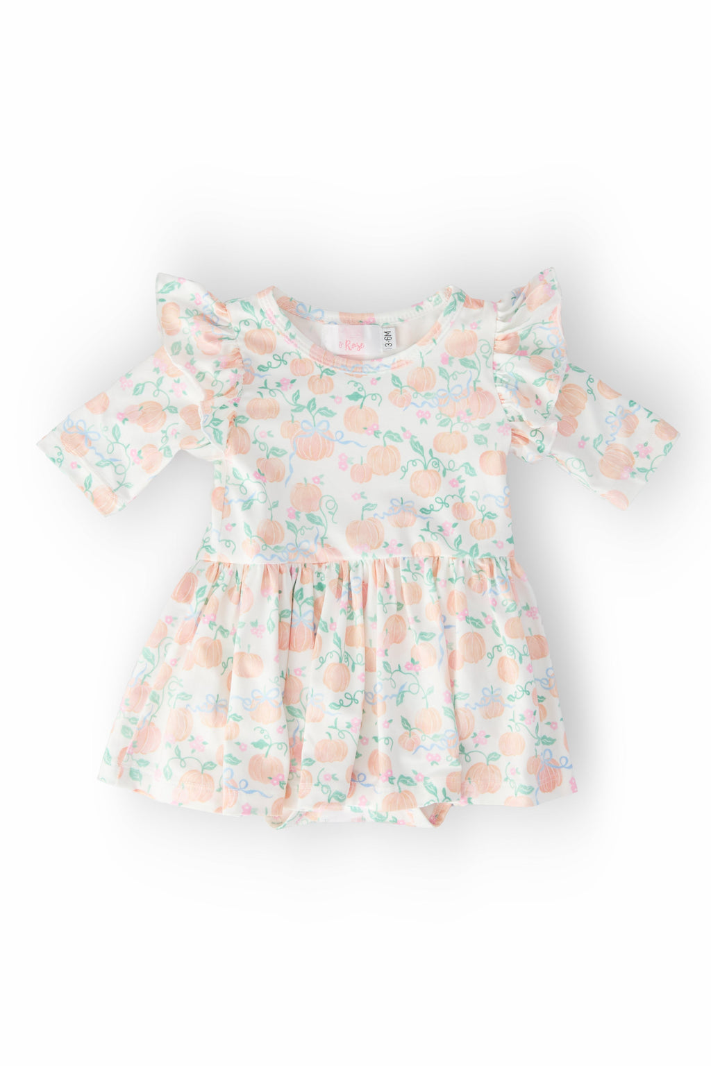 Pretty Pumpkins Twirl Flutter Bodysuit perfect for playful babies, designed for maximum twirl factor and effortless diaper changes.