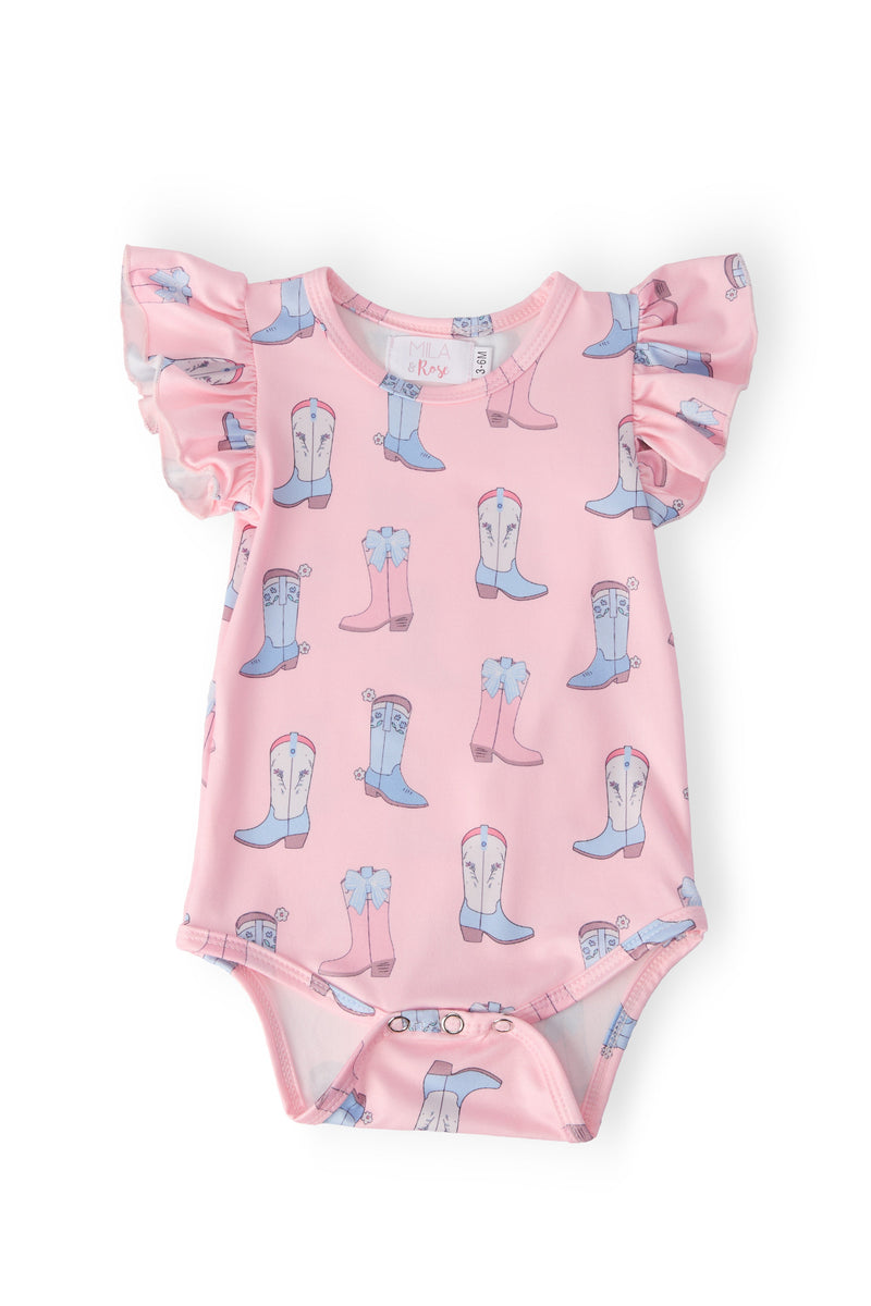 Ribbons & Rodeos S/S Flutter Bodysuit - The Palm Beach Baby