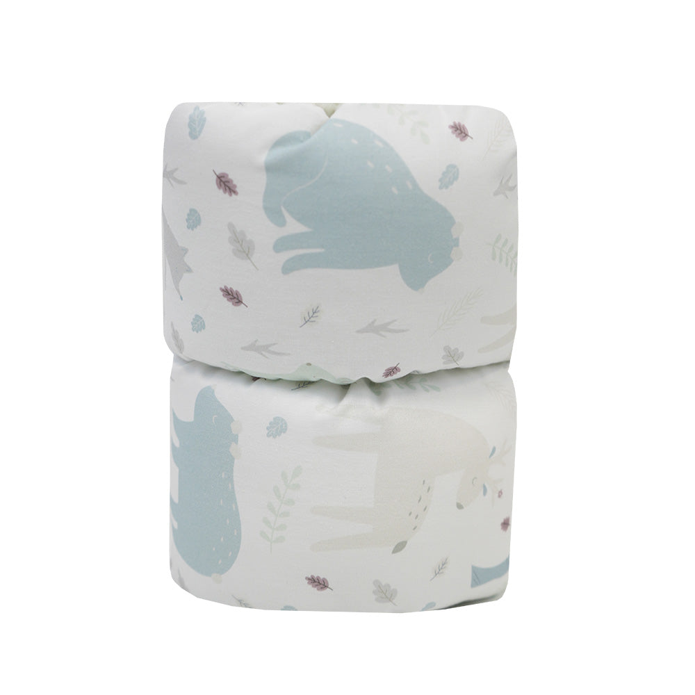 Riley Jr Comfy Cradle nursing pillow featuring a cute animal print, designed for comfort during feeding times.