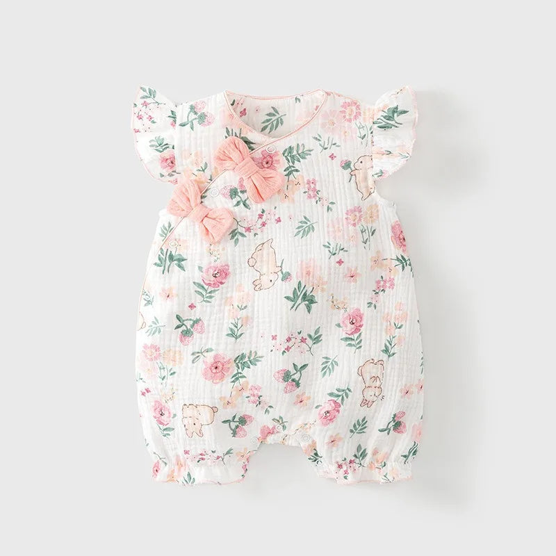 "My Little Flower" Pink Babies Romper