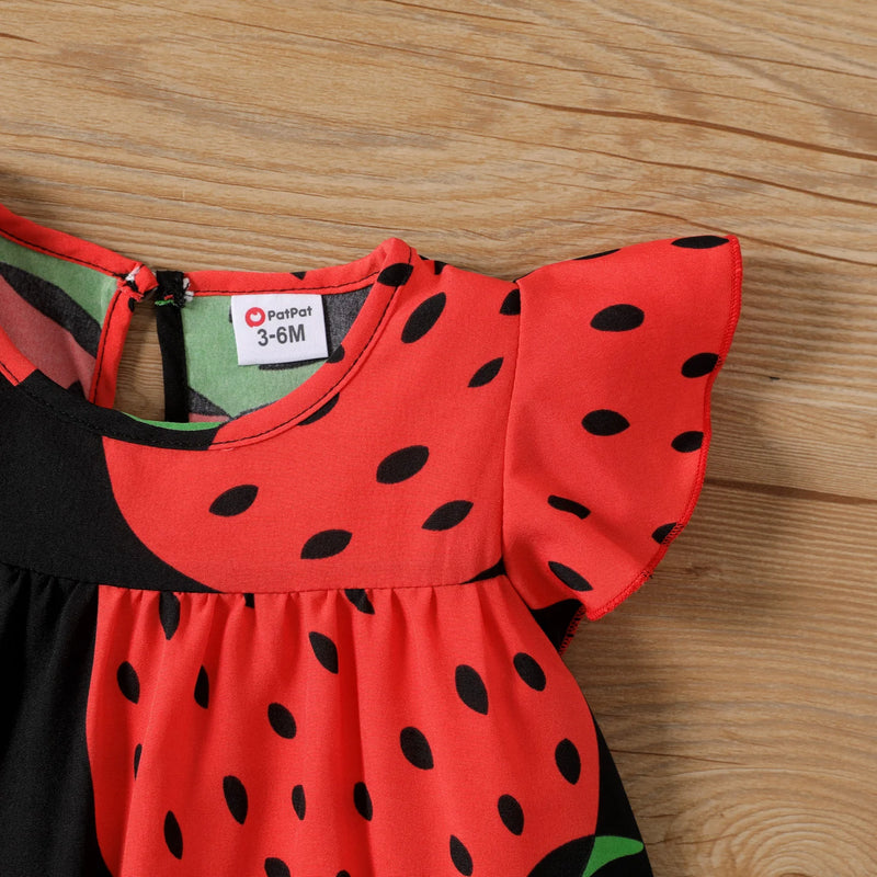 "Strawberry Baby" Print Party Dress